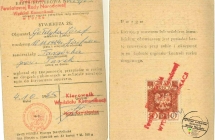 Karta rowerowa wydana w 1956 roku
