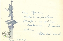Podziękowanie Kardynała Stefana Wyszyńskiego skierowane do księdza proboszcza Ignacego Bronszewskiego - 1960 rok