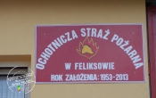 Szyld OSP Feliksów na budynku strażnicy