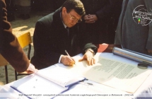 Wojt Bogumil Stawicki - uroczystosc wmurowania kamienia wegielnego 2002 rok