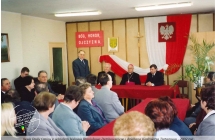 Sesja Rady Gminy z udziałem biskupa Bronislawa Dembowskiego i dziekana Kazimierza Tartanusa - 2002 rok