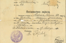 Swiadectwo zejscia 1930 rok