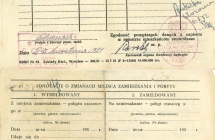 Karta meldunkowa 1951